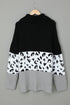 Turtleneck Splicing Chunky Knit Pullover Sweater